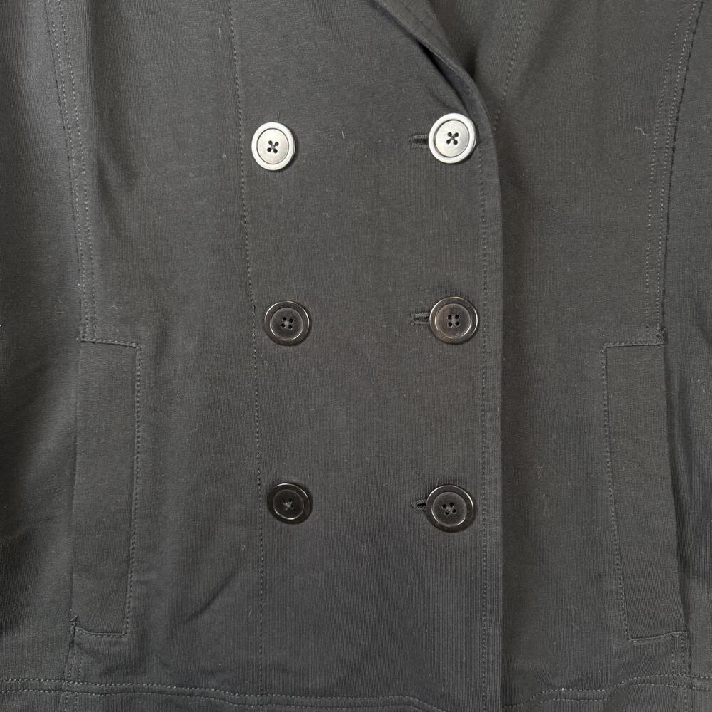 Eileen Fisher Women's Size Small Black Cotton Peacoat Jacket - Picture 3 of 8